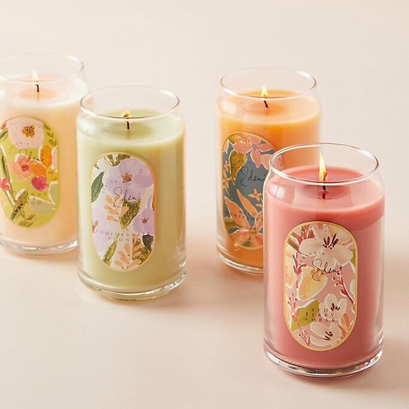 Anthropologie Other - Anthropologie Spring’s Eden Honeysuckle Floral Paper Wrapped Glass Candle 12.5oz